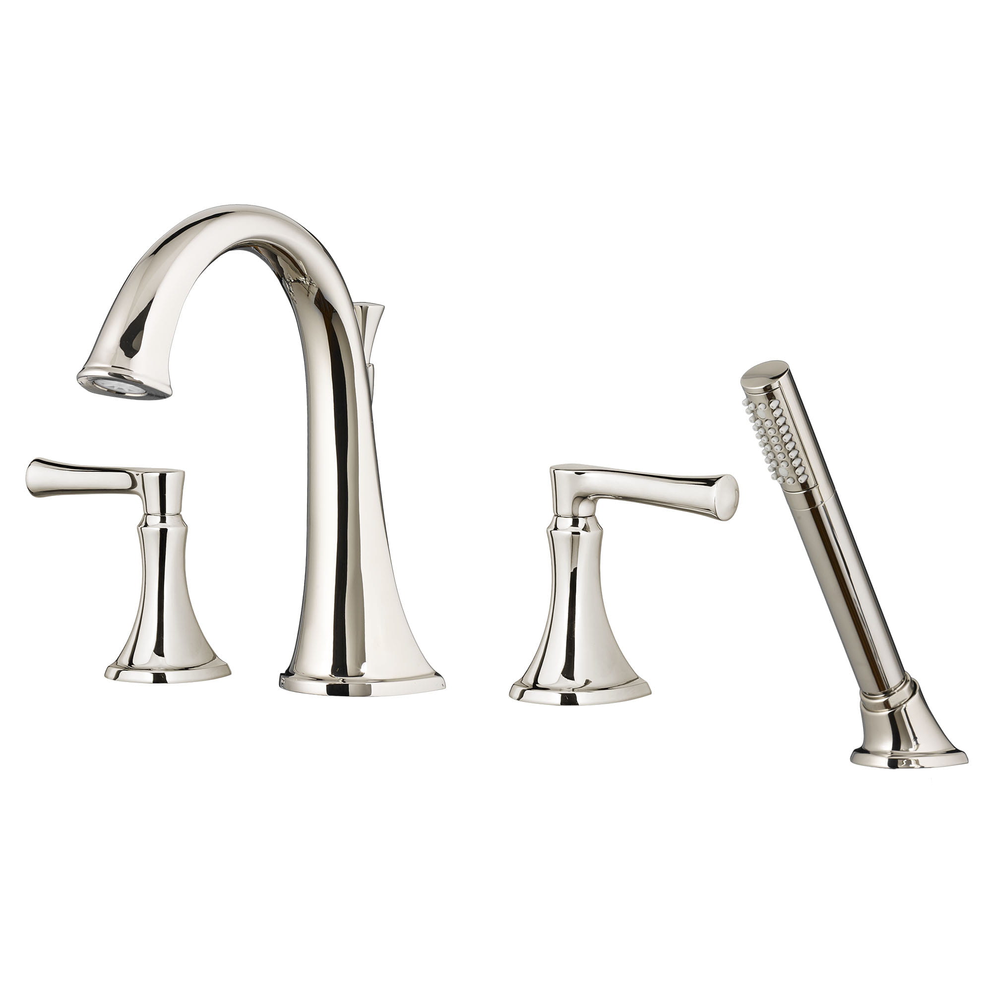 Estate Bathtub Faucet With Personal Shower for Flash Rough In Valve With Lever Handles POLISHED  NICKEL